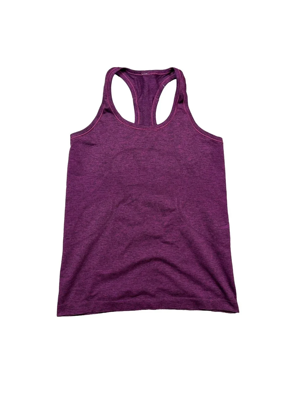 Lululemon Swiftly Tech Racerback Tank Size 10 Black Chilled Grape Purple Run